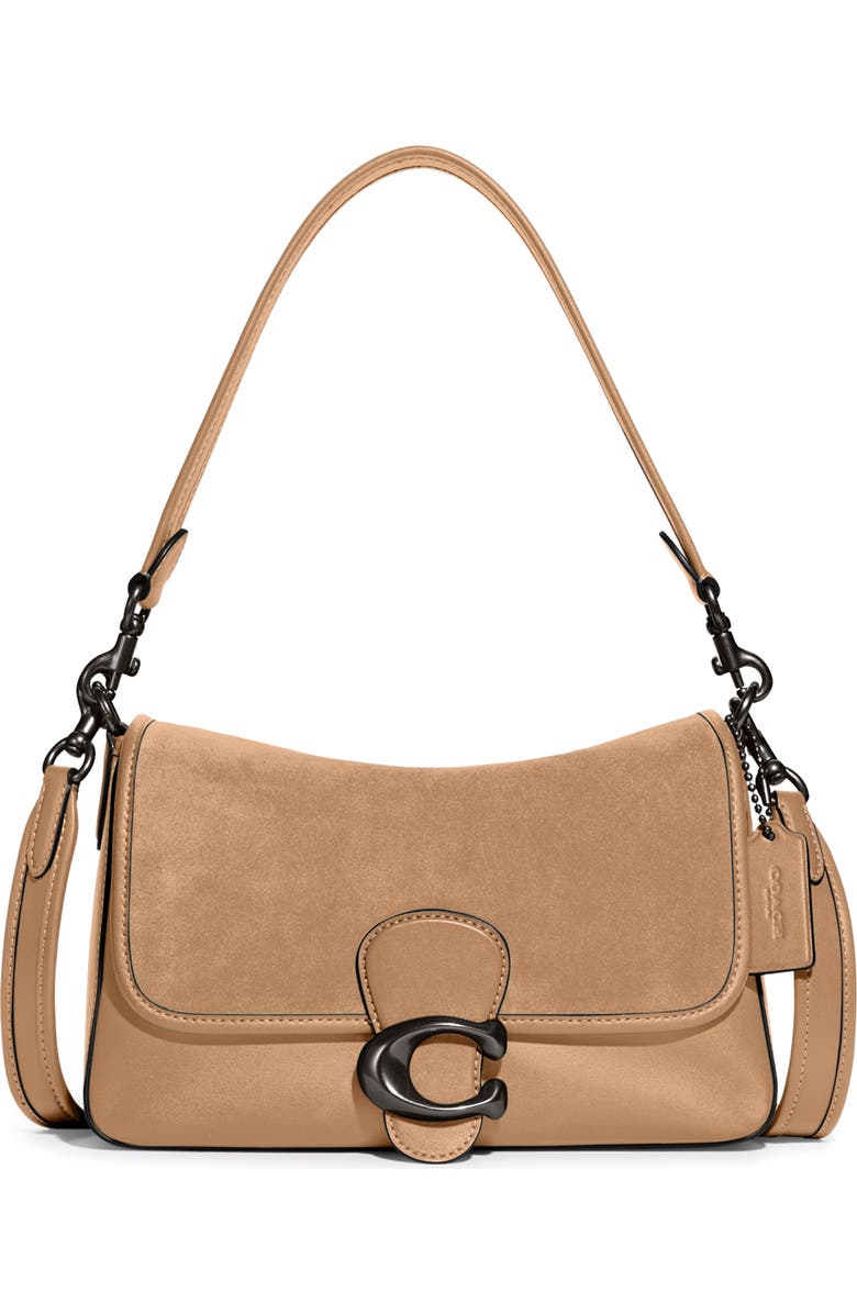 COACH Leather & Suede Shoulder Bag, Main, color,