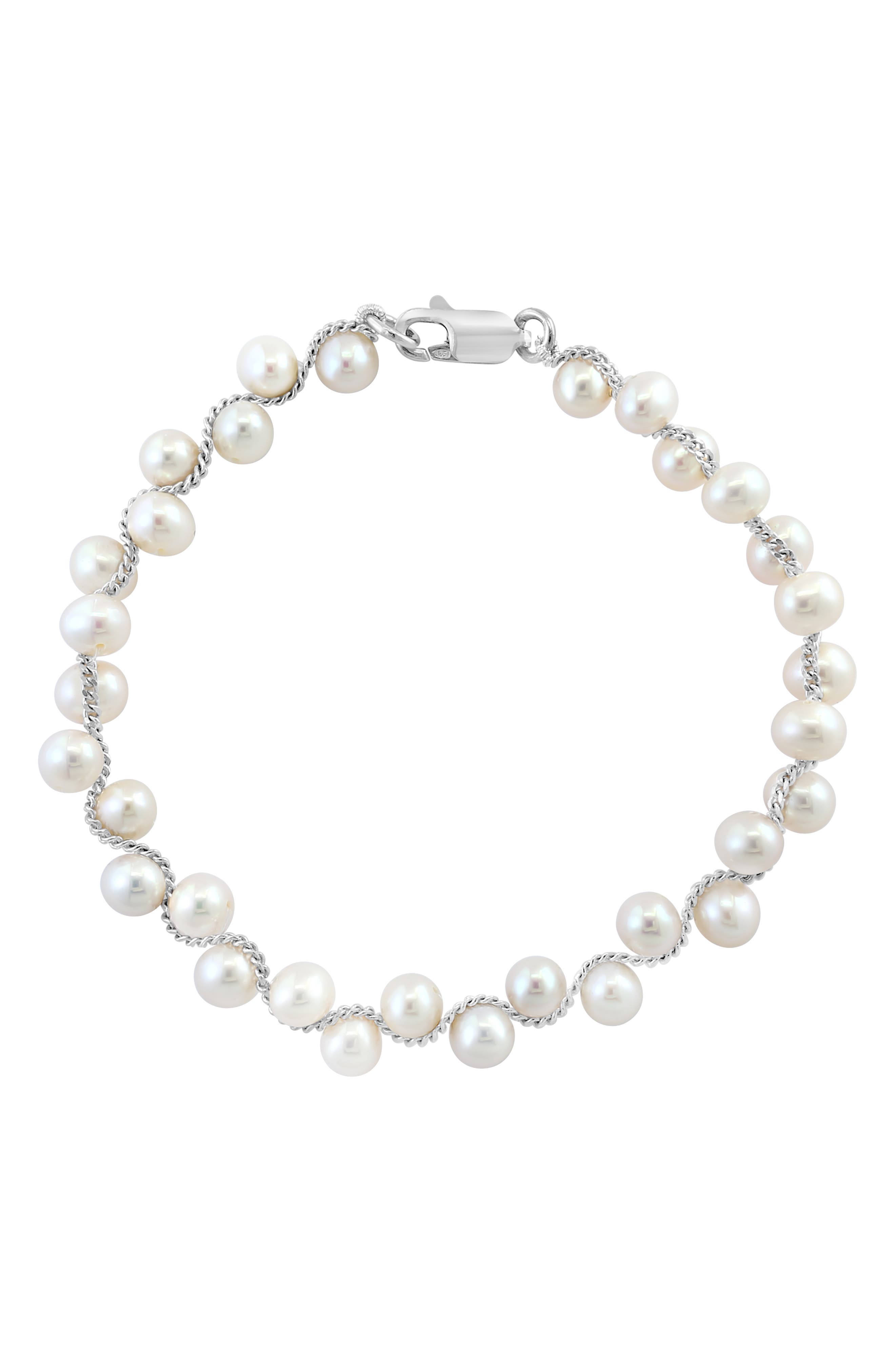 EFFY Sterling Silver 5mm Freshwater Pearl Bracelet