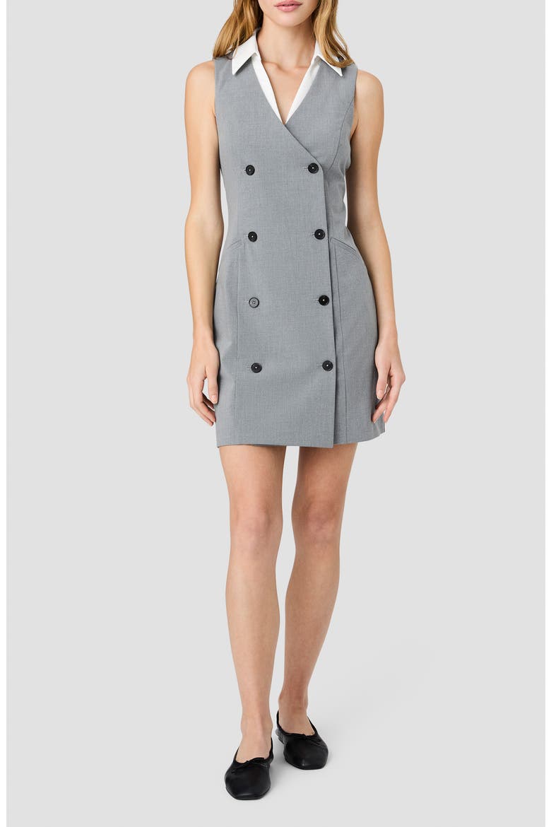 Tavi Double Breasted Coat Mindidress, Main, color, ASH GREY-WINTER WHITE