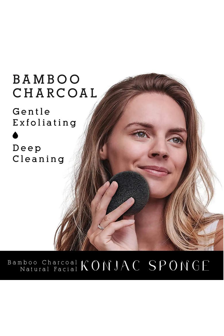 Natural Facial Konjac Sponge Duo Set, Alternate, color, Black and White