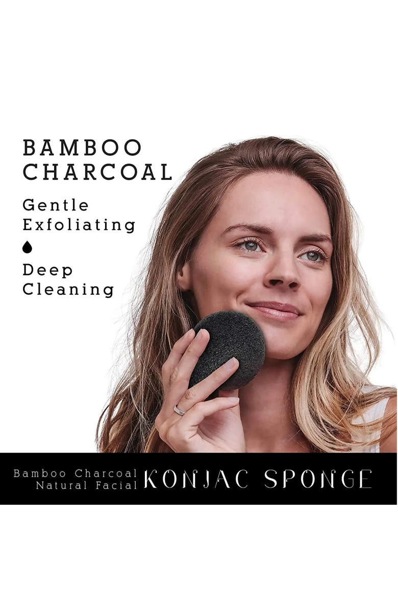 PURSONIC Natural Facial Konjac Sponge Duo Set, Alternate, color, Black And White