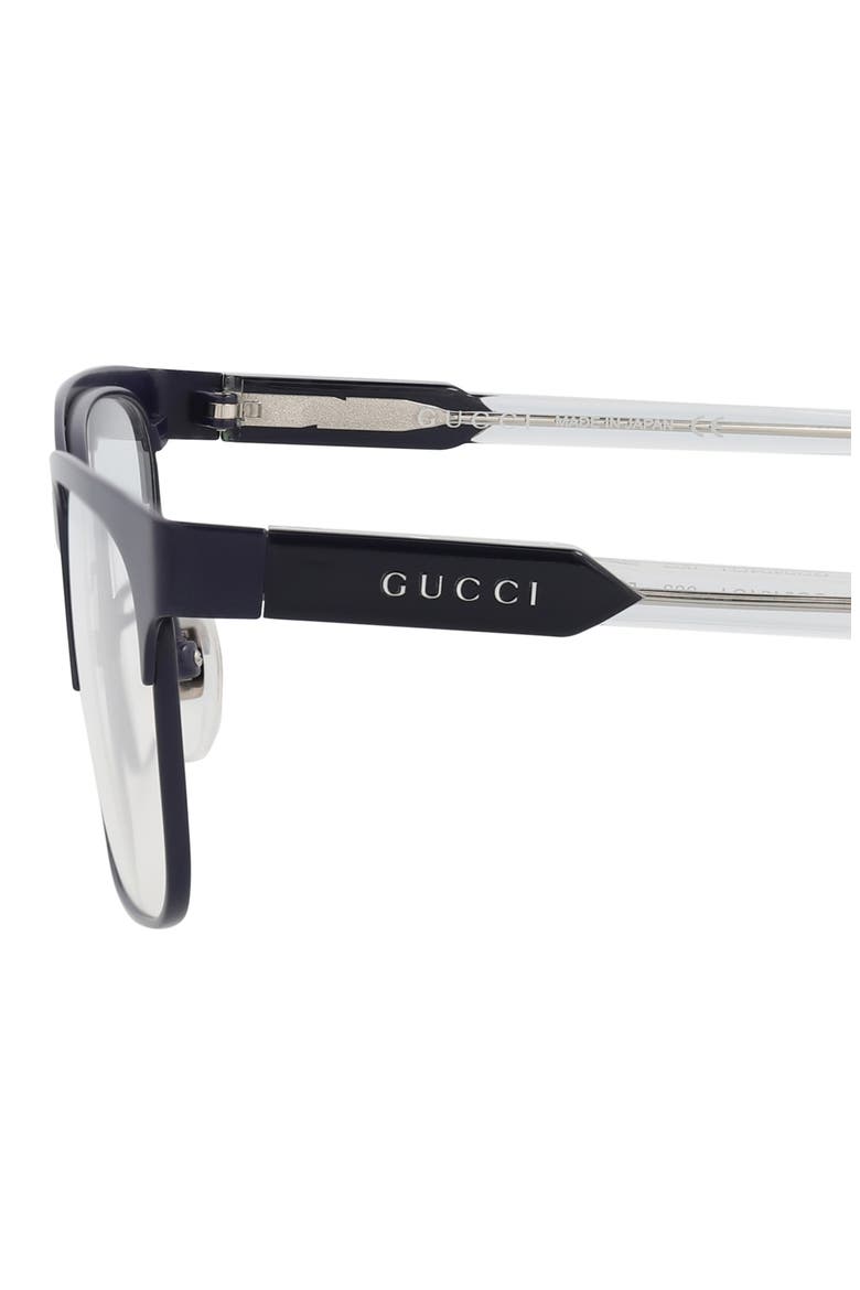 56mm Rectangular Optical Glasses, Alternate, color, BLUE BLUE TRANSPARENT