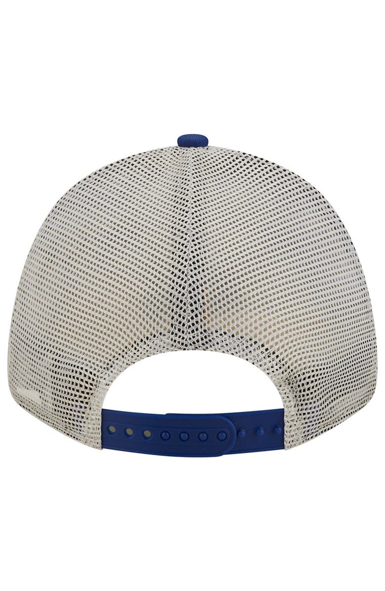 New Era Men's New Era Royal/White New England Patriots Logo Patch Trucker 9FORTY Snapback Hat, Alternate, color, 