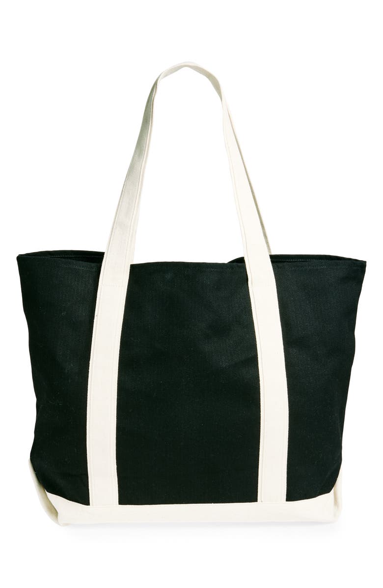 Museum of Peace & Quiet Wordmark Canvas Boat Tote, Alternate, color, Black