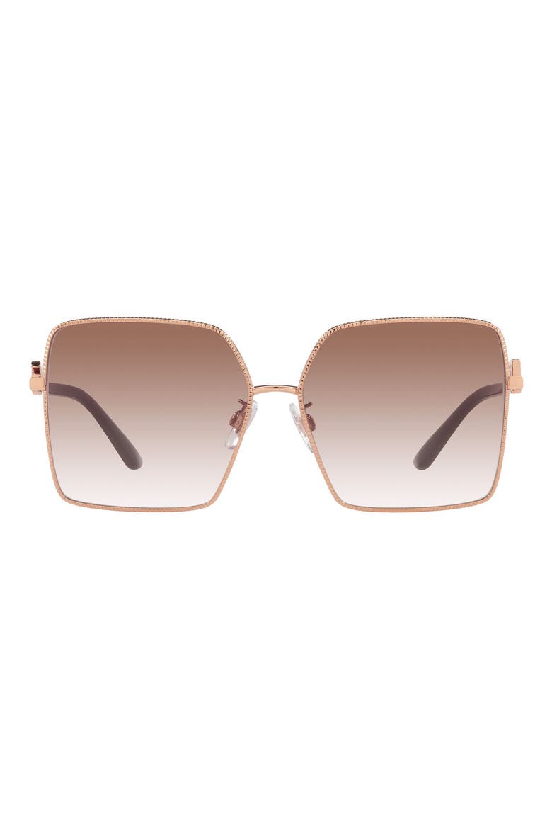 60mm Square Sunglasses, Main, color, PINK GOLD/ GRADIENT PINK
