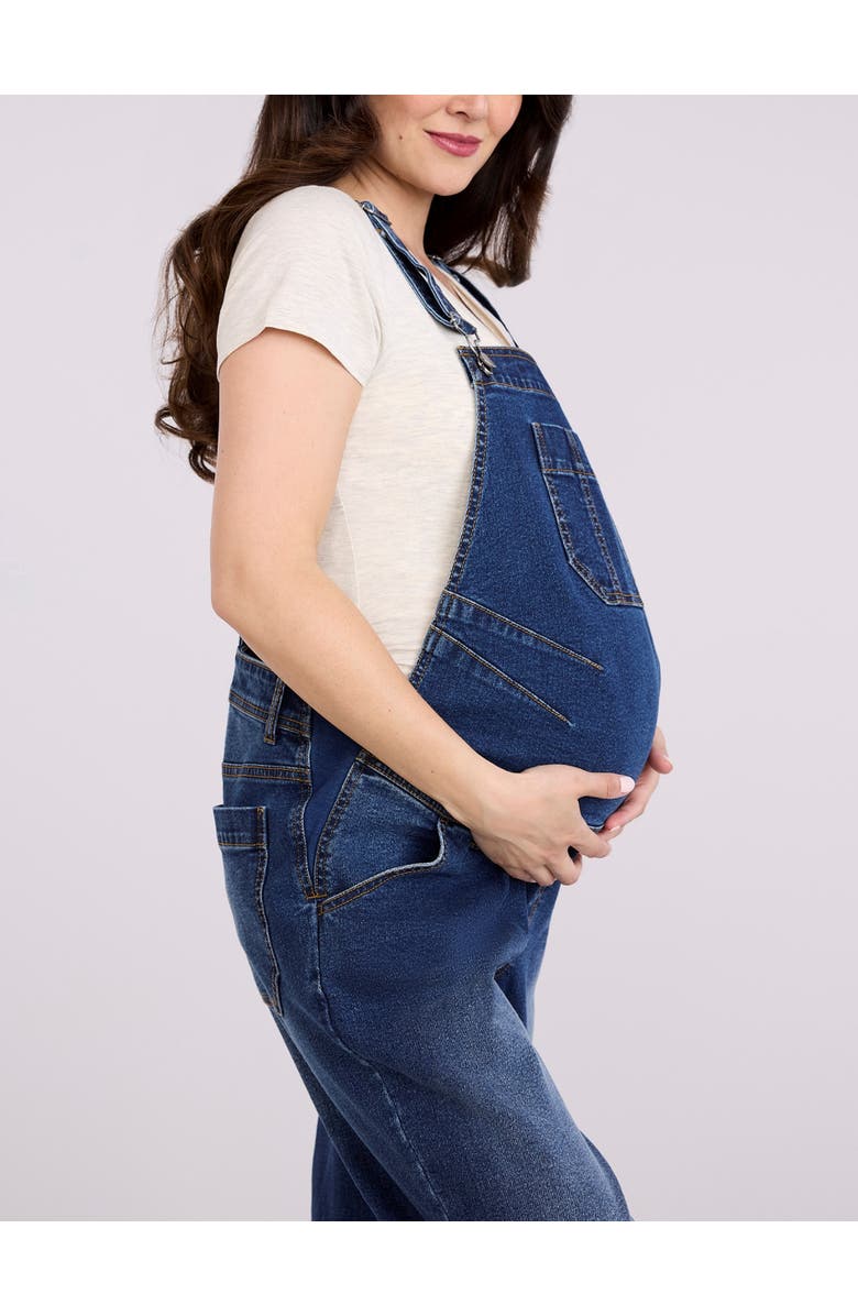 MOTHERHOOD MATERNITY Relaxed Fit Maternity Denim Overall, Alternate, color, Skoll Wash