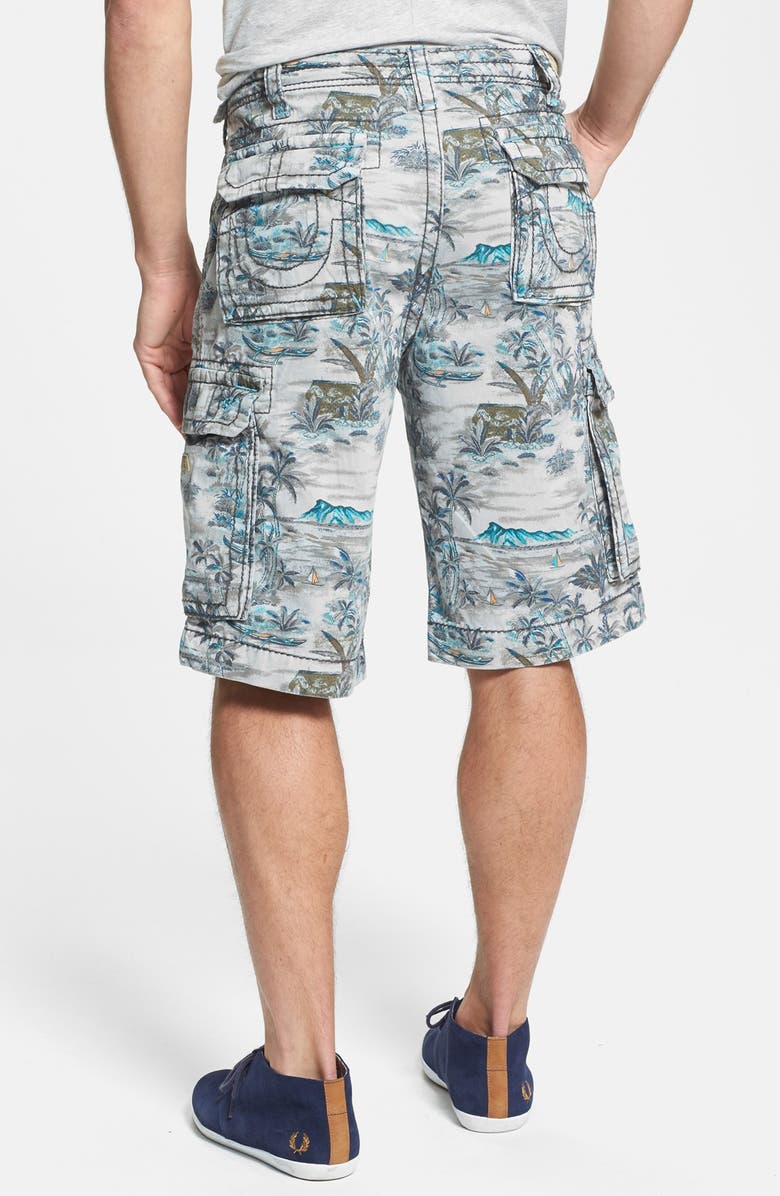 True Religion Brand Jeans 'Isaac - Big T' Print Cargo Shorts, Alternate, color, 