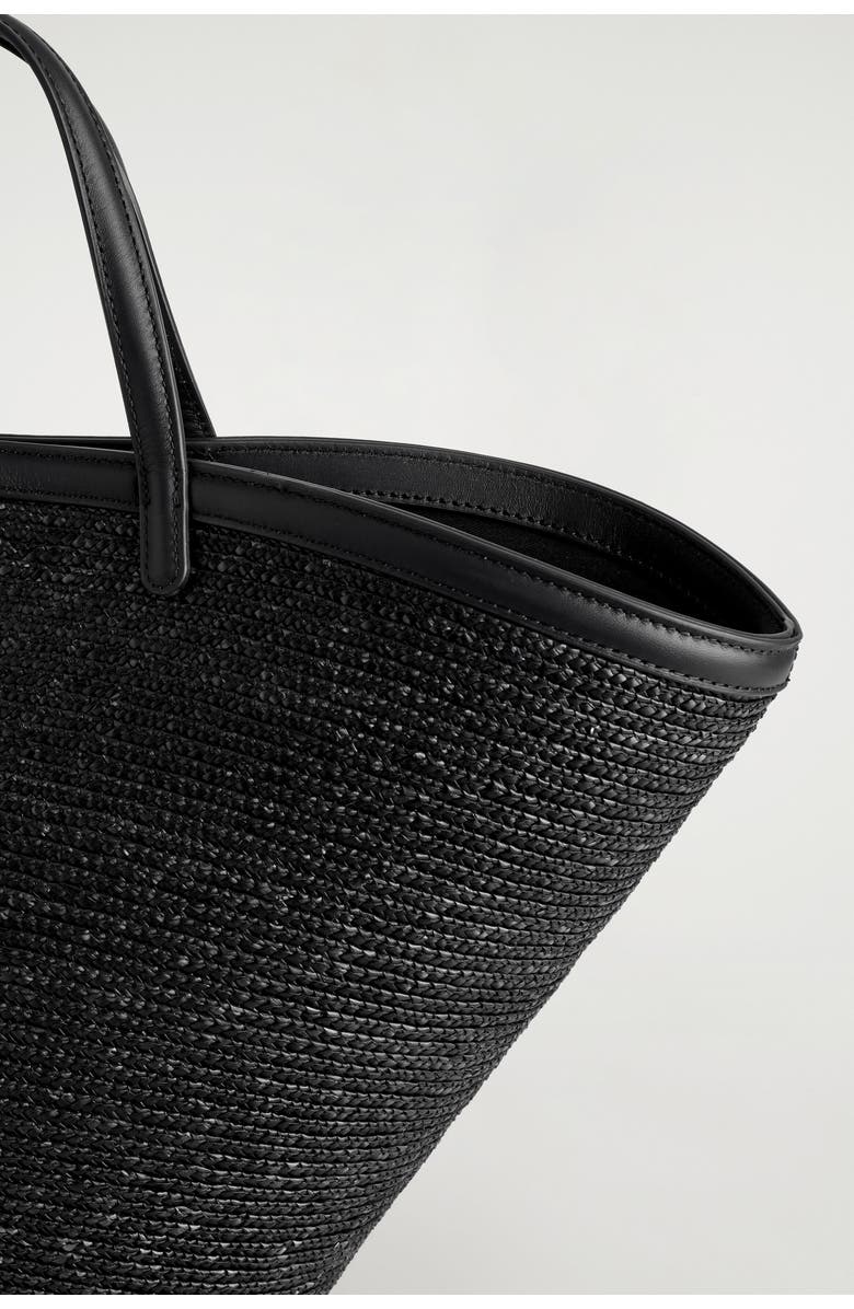 COS Saltwater Tote Bag - Straw, Alternate, color, Black