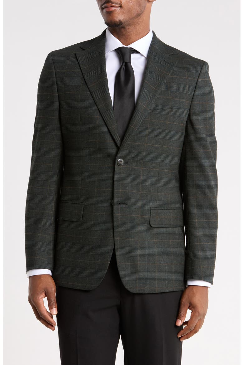 Plaid Sport Coat, Main, color, HUNTER GREEN/ CHESTNUT PLAID