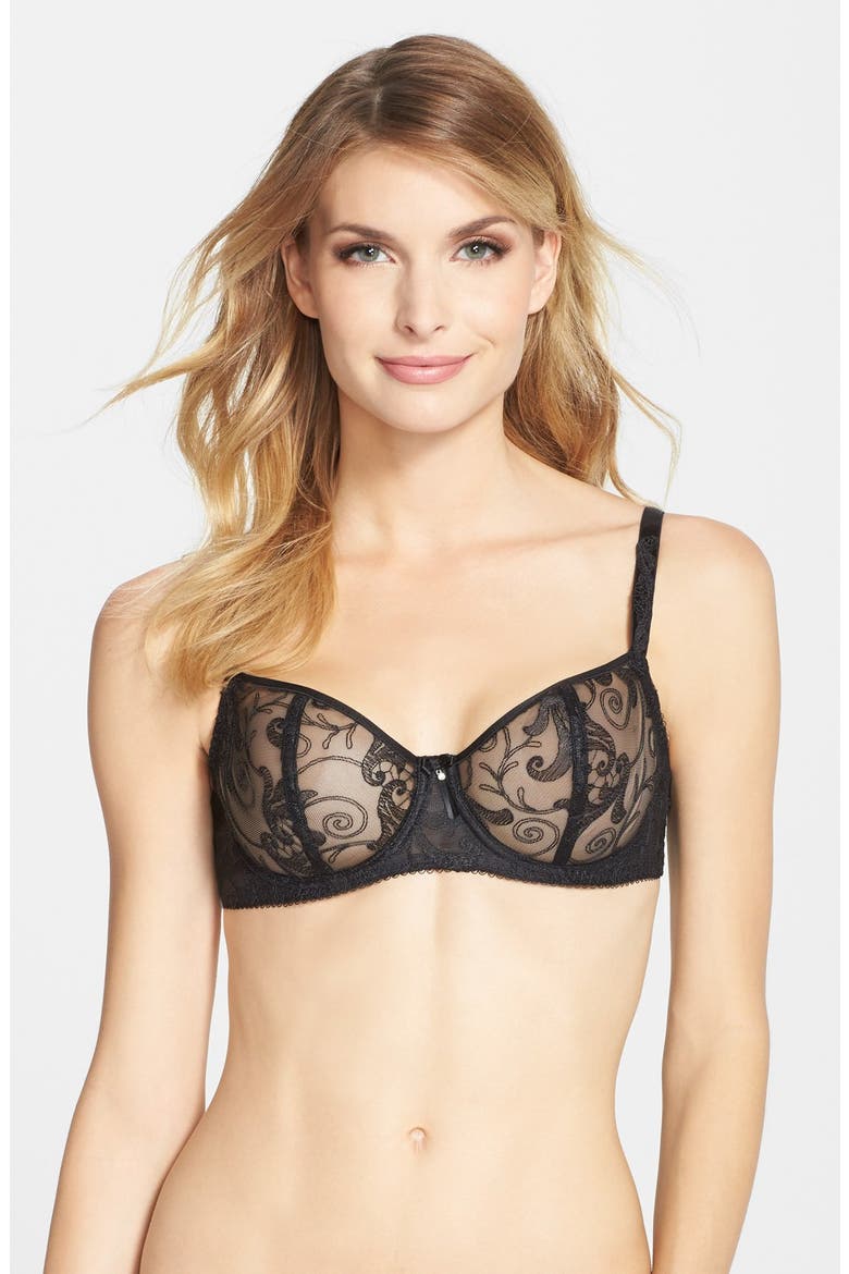 'Allegra' Underwire Balcony Bra, Main, color, BLACK
