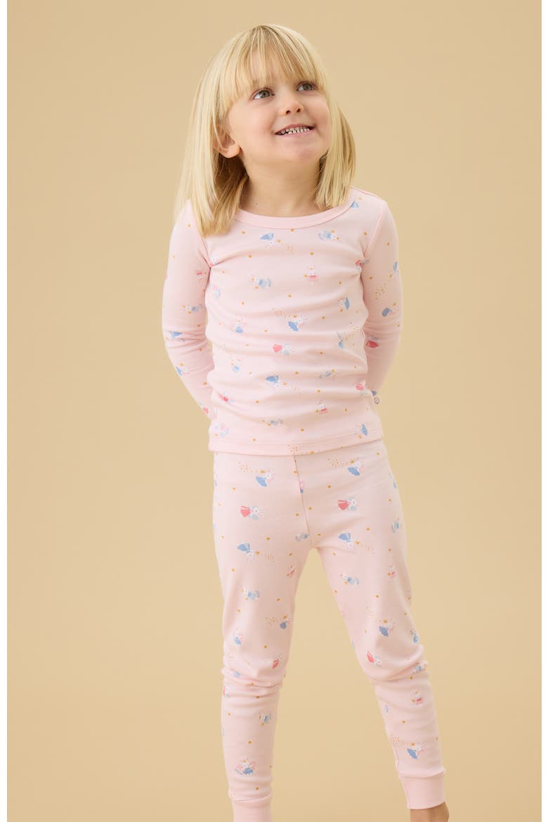 Print Pyjama Set, Alternate, color, Pink Bunny