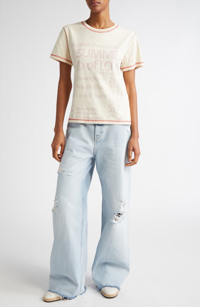 Golden Goose Journey Slim Fit Graphic T-Shirt, Alternate, color, Shortbread/ Haute Red