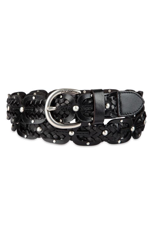 Sam Edelman Linked Braided Leather Belt In Black