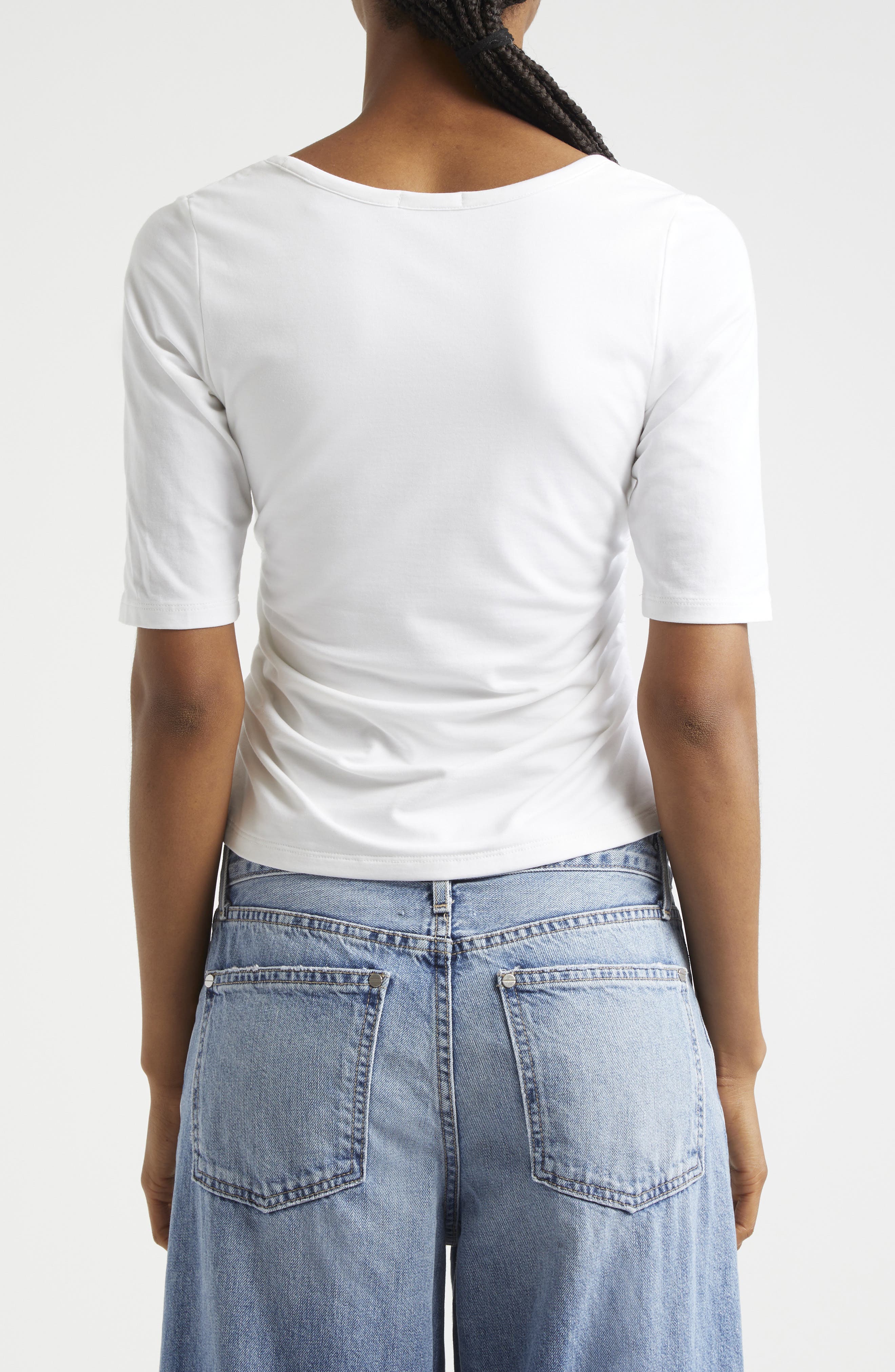Ruched Stretch Pima Cotton Top - image 2