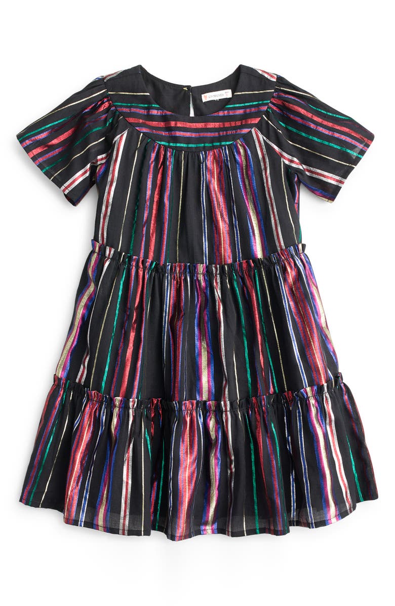 crewcuts by J.Crew Short Sleeve Tiered Dress, Main, color, 