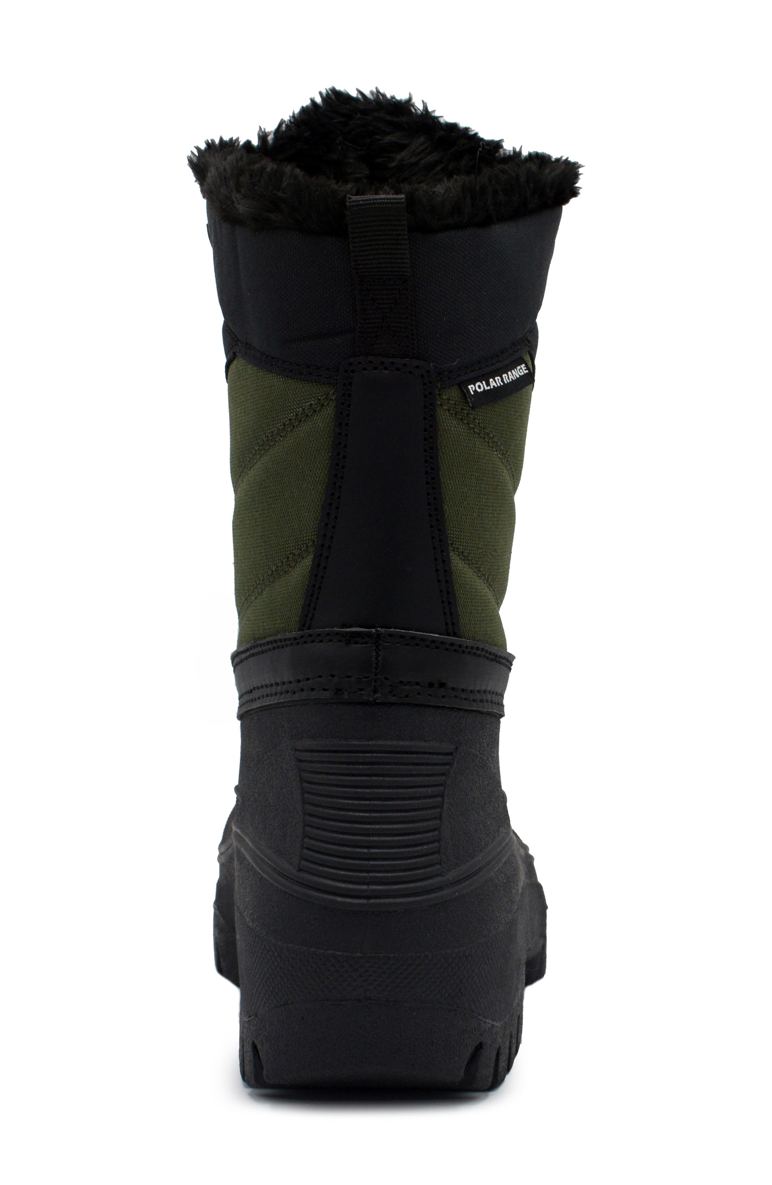 POLAR RANGE Decker Faux Fur Lined Snow Boot, Alternate, color, Olive