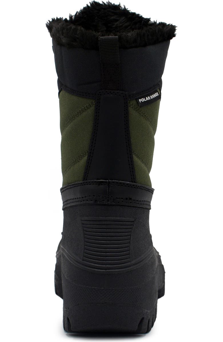 POLAR RANGE Decker Faux Fur Lined Snow Boot, Alternate, color, Olive