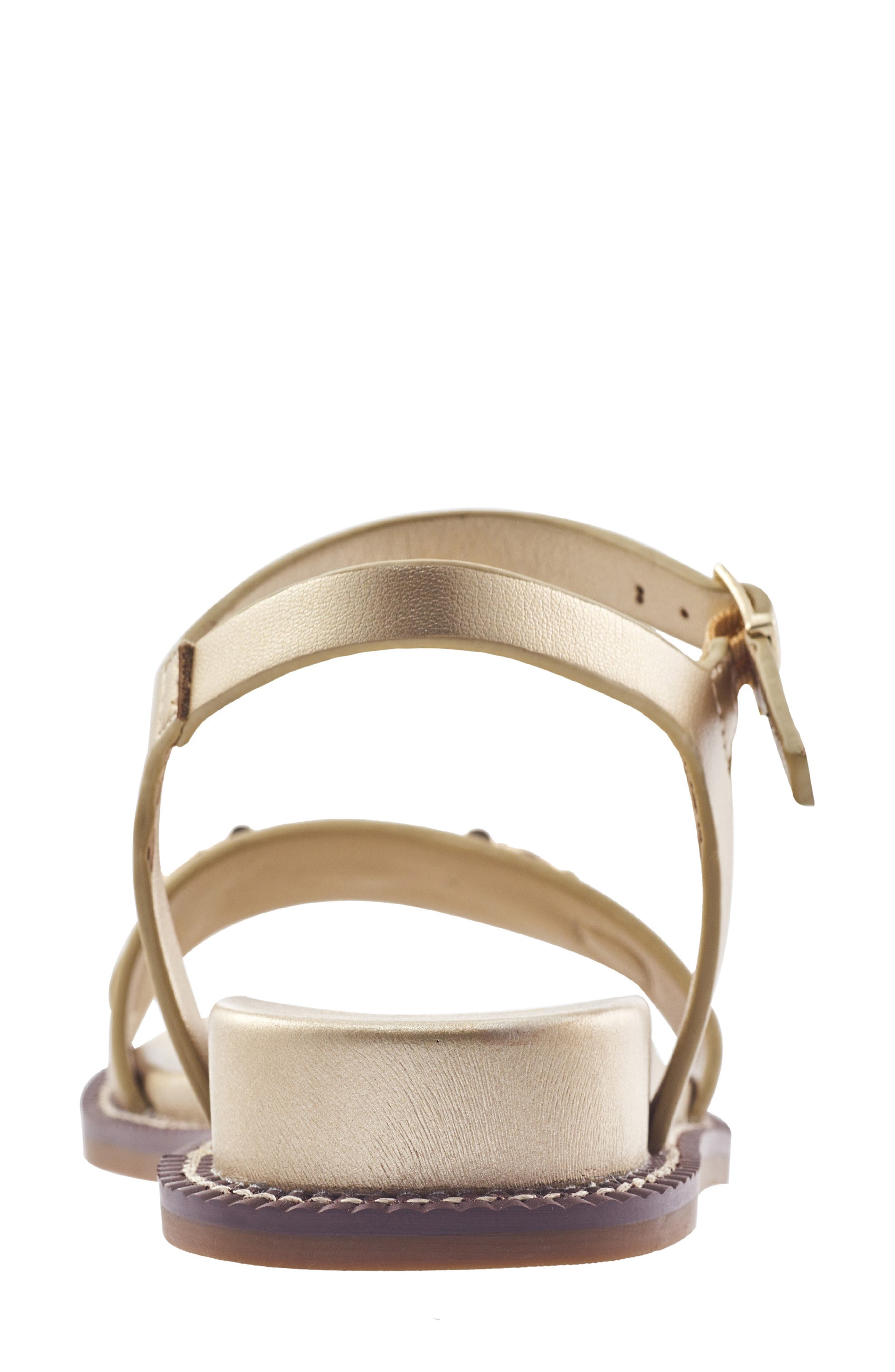 Madison Ankle Strap Flat Sandal, Alternate, color, GOLD