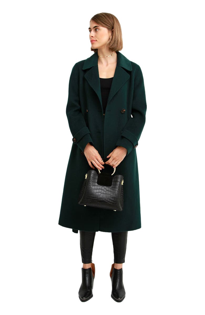 Belle & Bloom Front Runner Belted Coat, Alternate, color, Dark Green