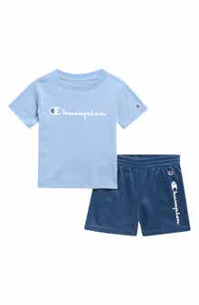 Champion Logo Graphic T-Shirt & Mesh Shorts Set