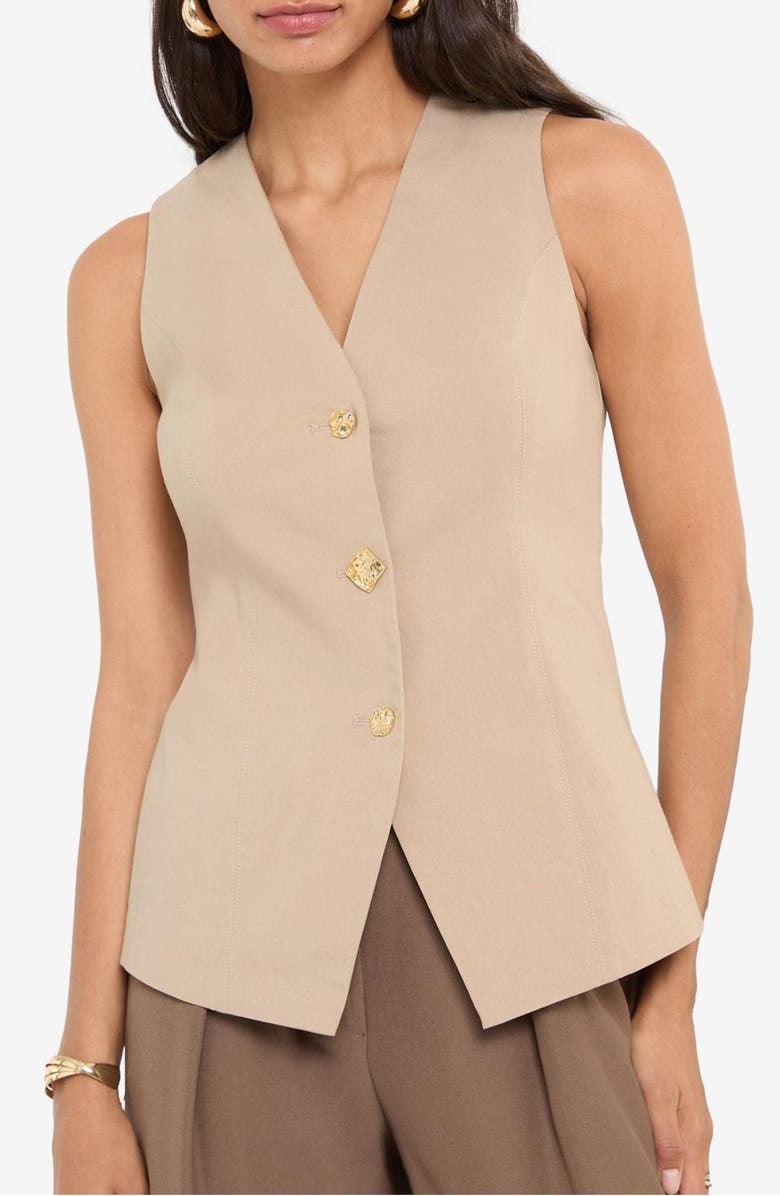 Friends Like These Button-Up Vest, Main, color, Cream