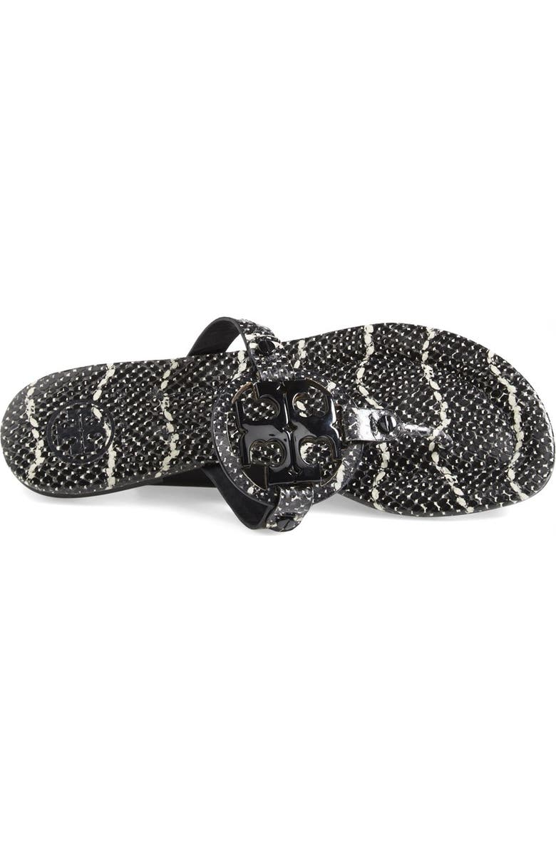 Tory Burch 'Miller 2' Snake Embossed Leather Sandal, Alternate, color,