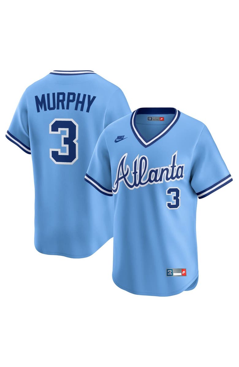 Nike Men's Nike Dale Murphy Light Blue Atlanta Braves Throwback Cooperstown Collection Limited Jersey, Main, color, 