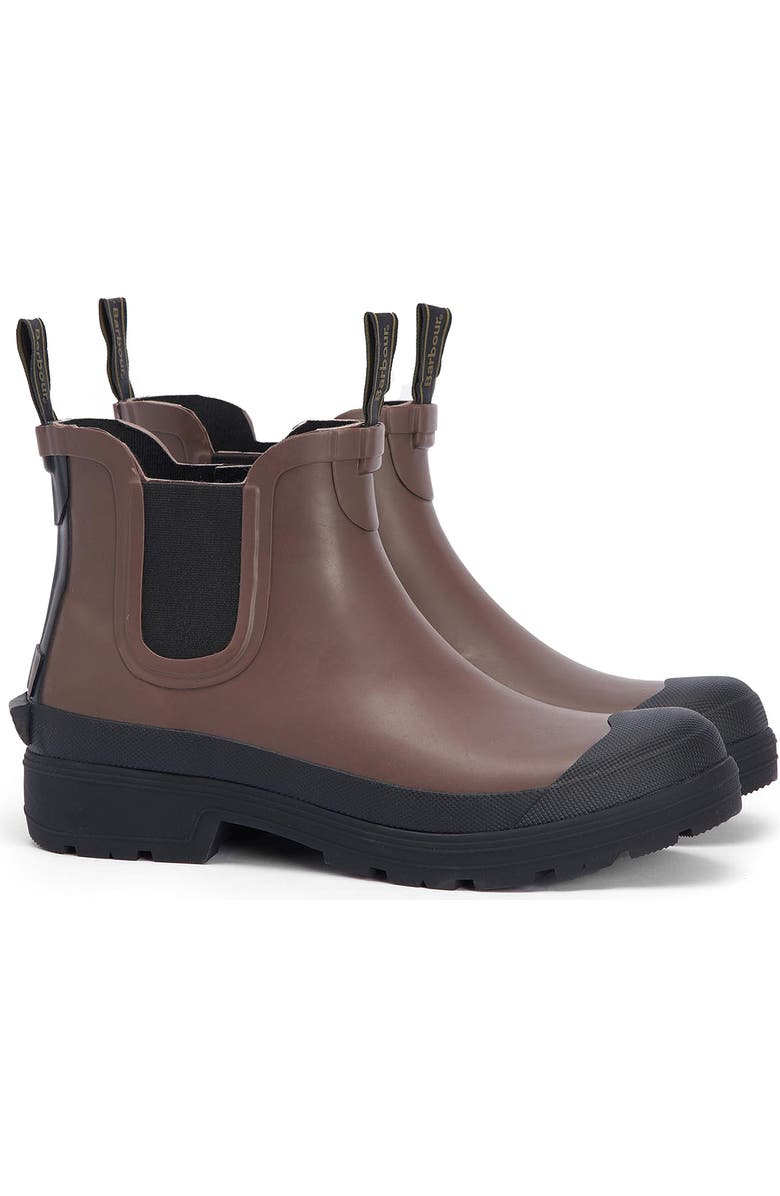 Barbour Storm Chelsea Rain Boot, Main, color, Dark Sand/Black