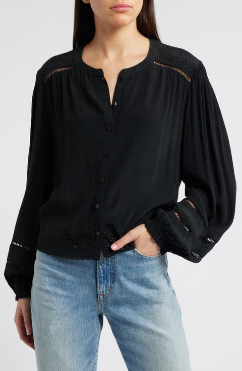 Women's Black Button Up Tops | Nordstrom