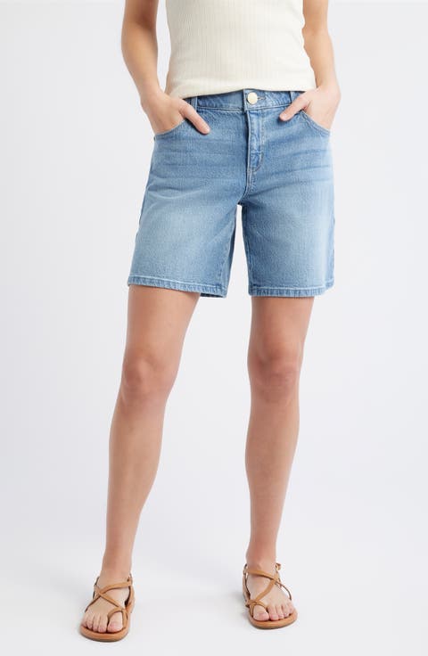 High Waist Relaxed Denim Shorts