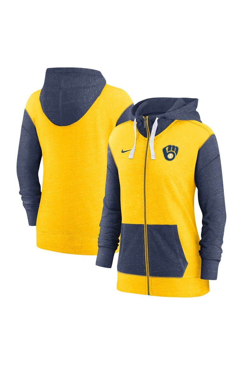 Women's Nike Gold Milwaukee Brewers Full-Zip Hoodie, Main, color, Gold