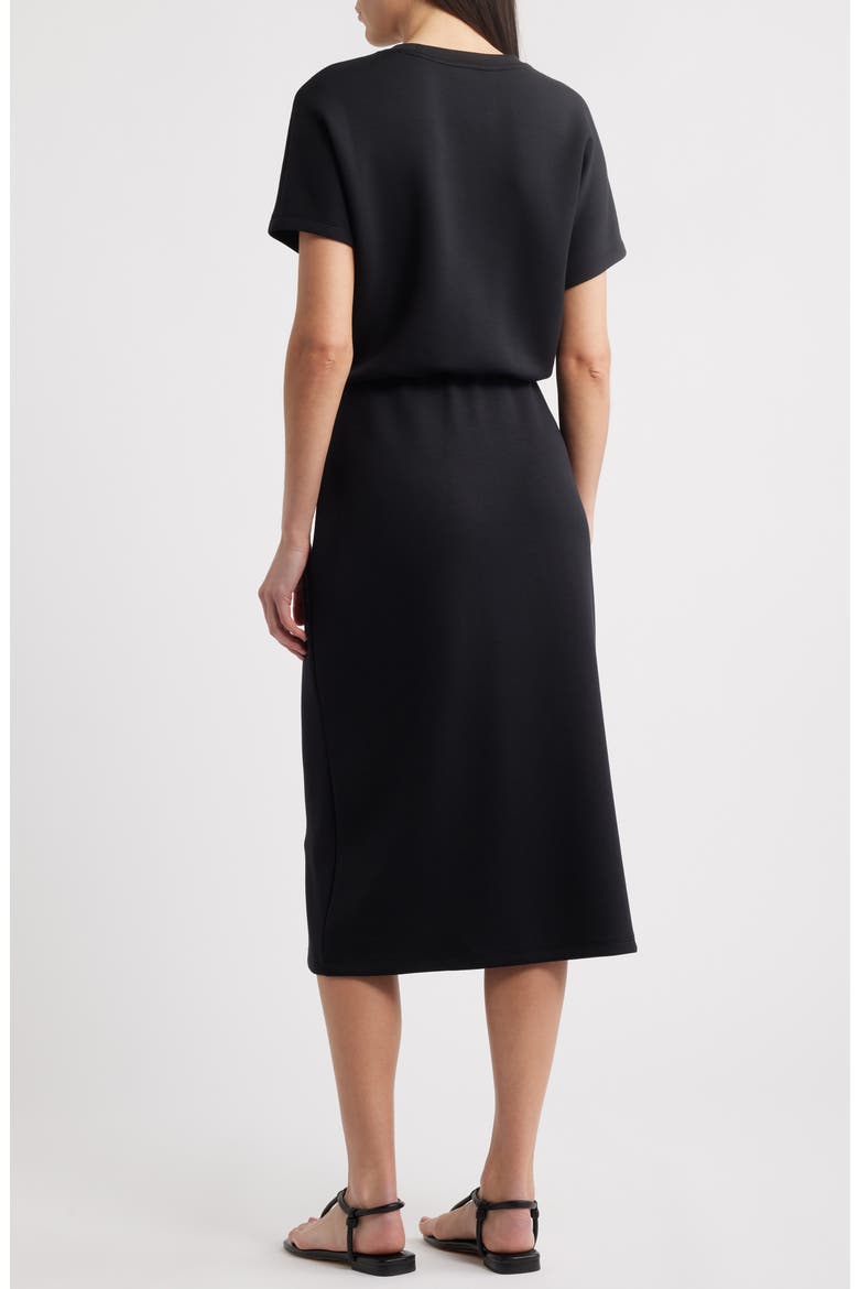 AirEssentials Tie Waist Midi Dress, Alternate, color, VERY BLACK