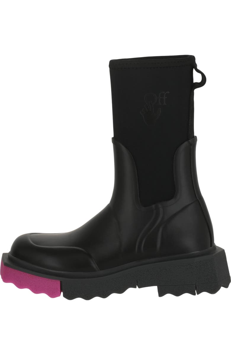 Off-White Sponge Sole Rain Boot, Alternate, color, Black