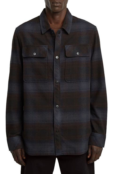 GPO Plaid Cotton Snap-Up Overshirt