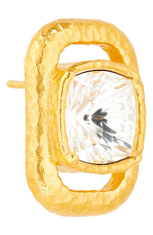 Oscar De La Renta Rectangle Crystal Stud Earrings In Gold