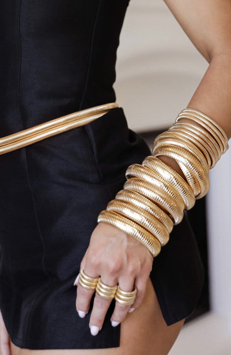 Ettika Flex Ring, Alternate, color, Gold