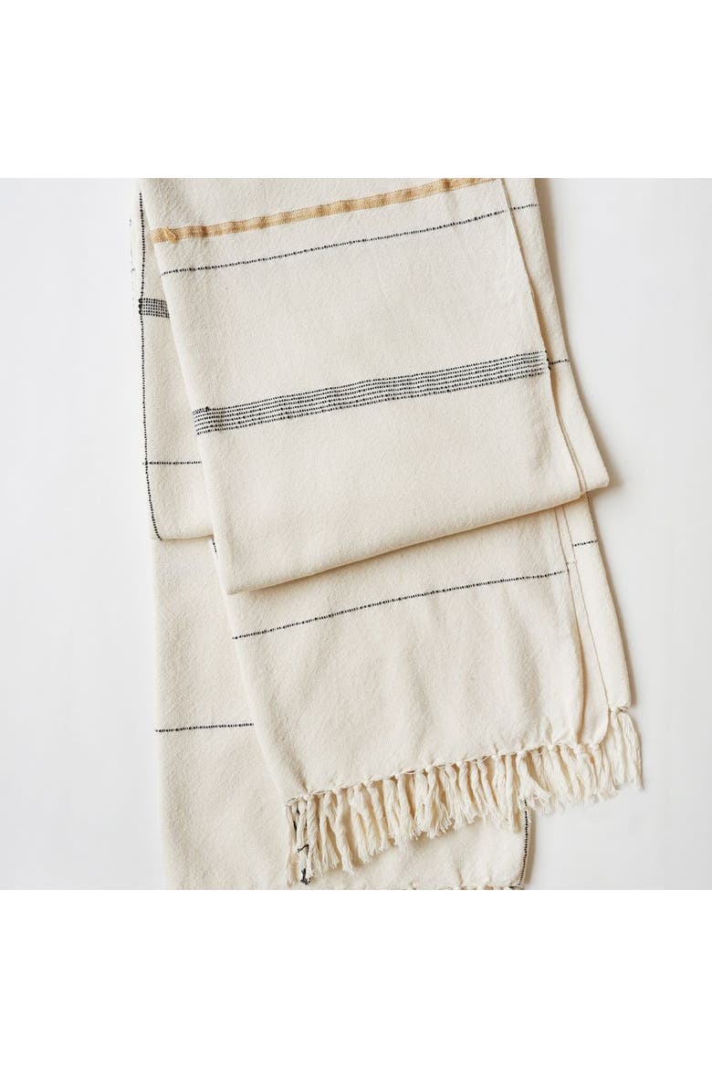 Nadi Hand-Loomed Cotton Throw, Main, color, Beige