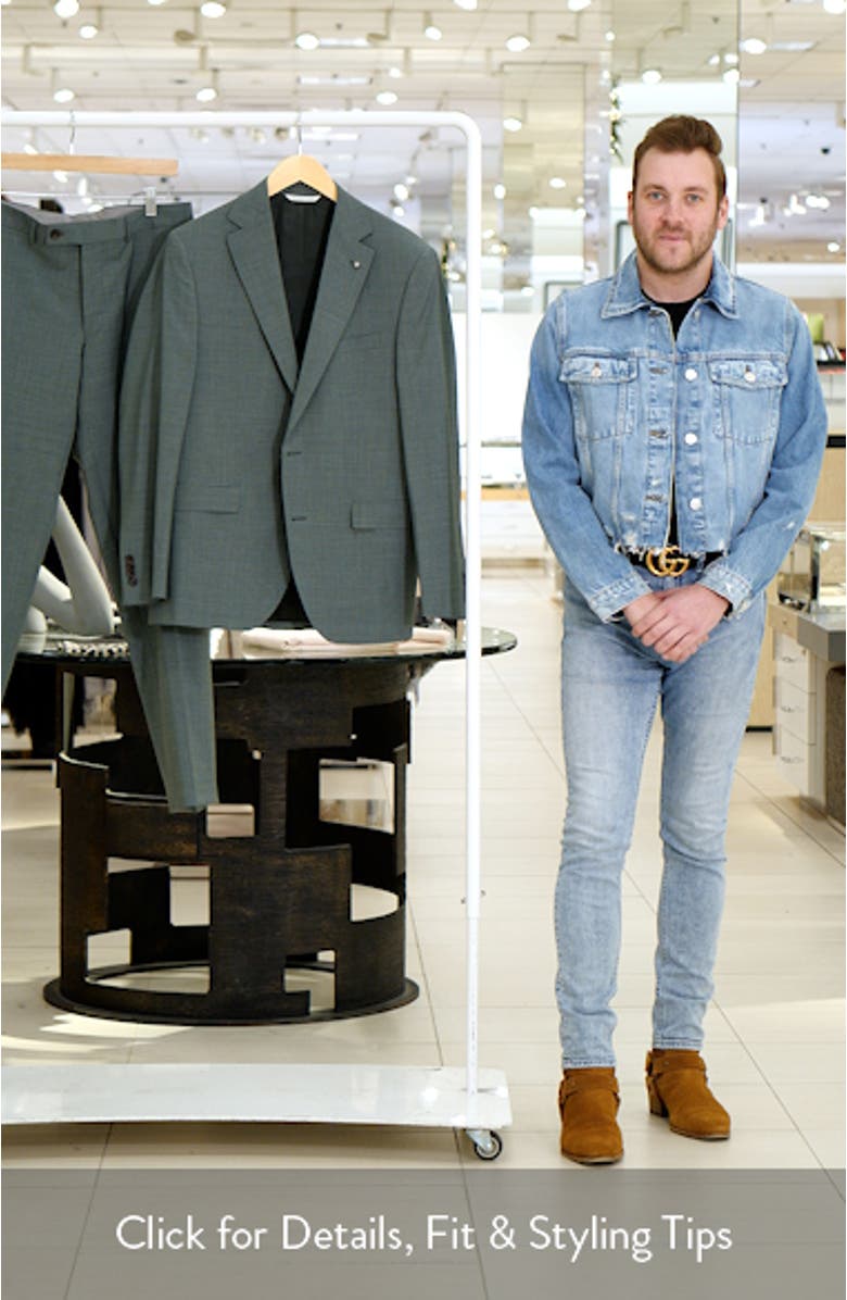 Esprit Solid Green Wool Twill Suit, sales video thumbnail