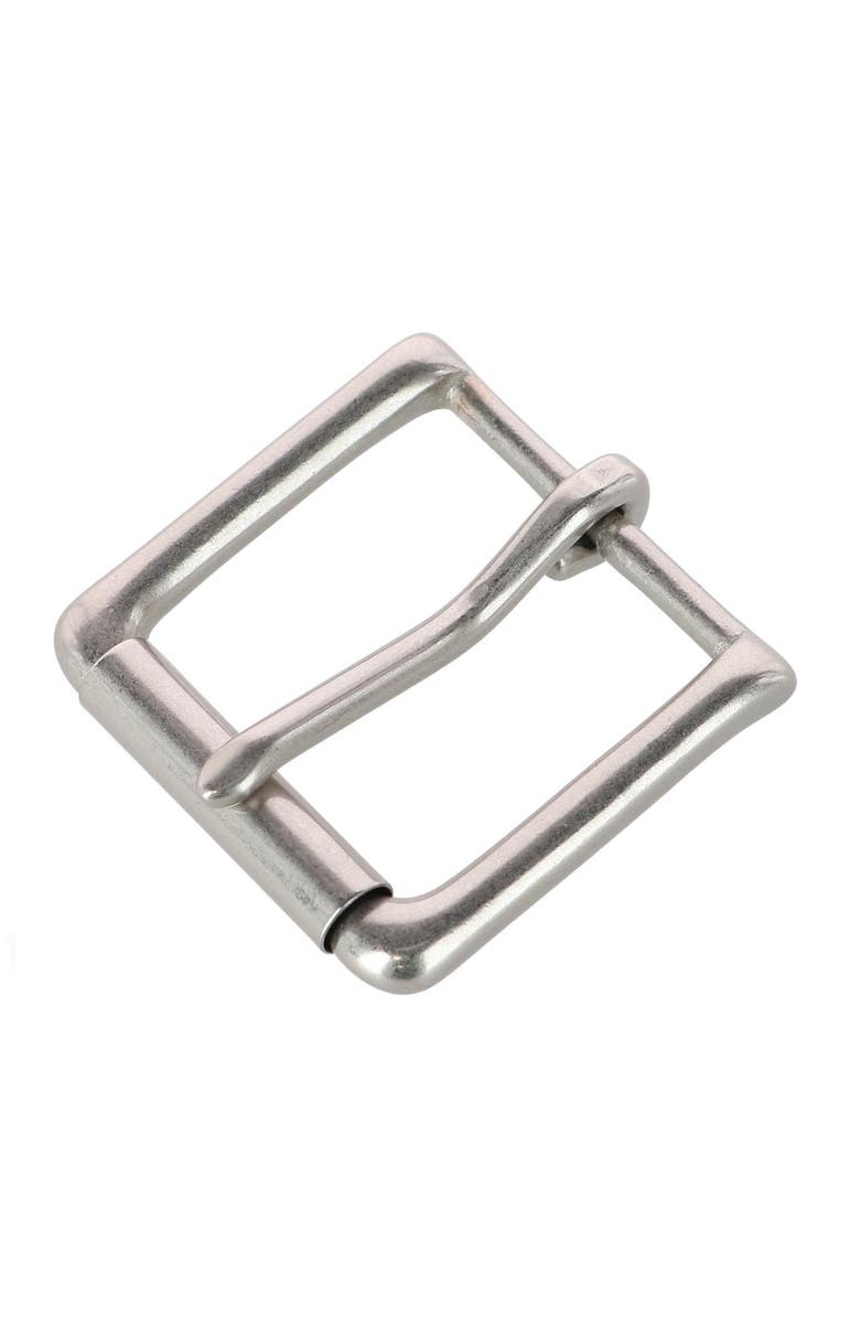 Trafalgar 32mm Italian Solid Brass Roller Buckle Matte Finish, Alternate, color, Silver