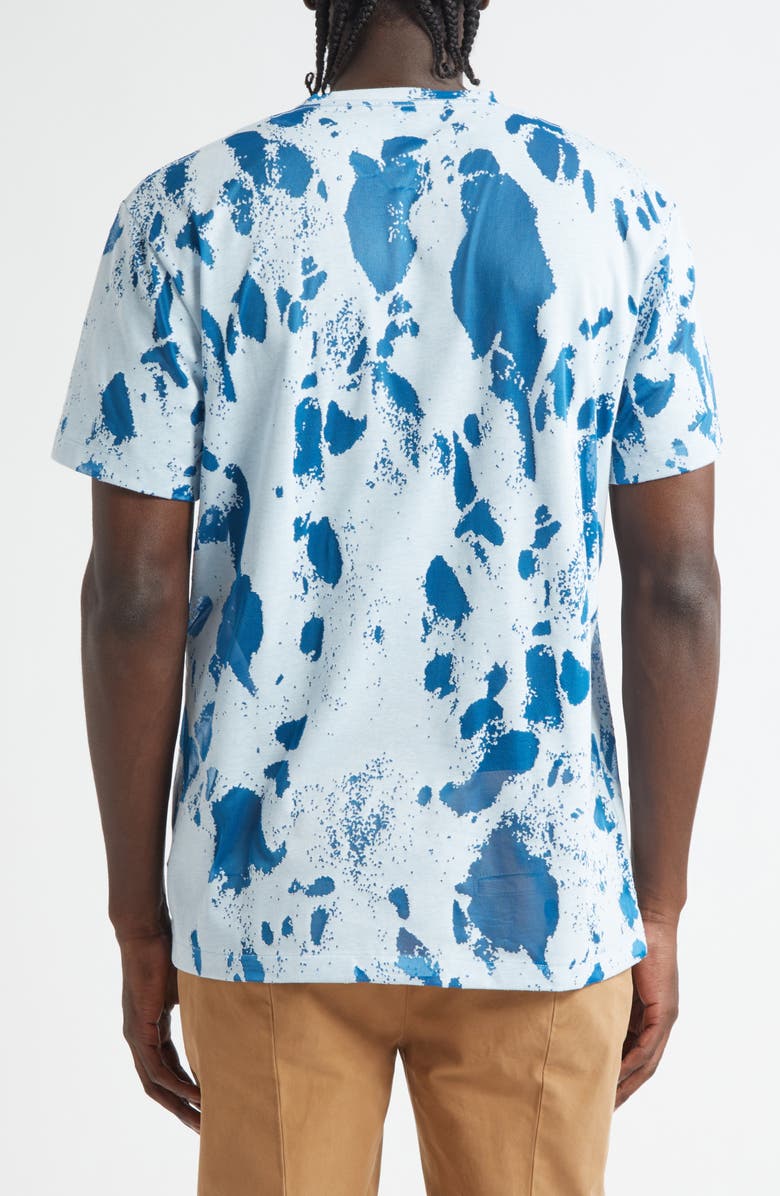 McQueen Flocked Logo Devoré T-Shirt, Alternate, color, White/ Indigo