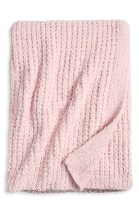 Feather Waffle Knit Throw