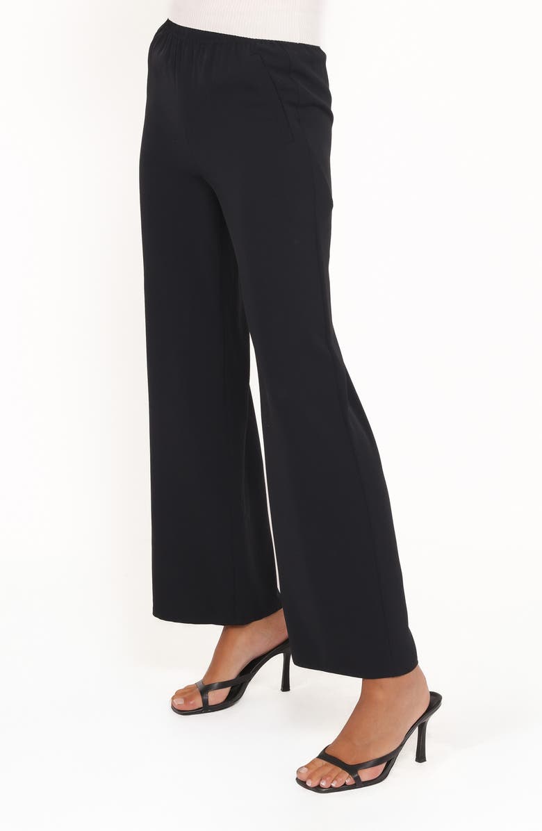 Petal & Pup Clark Wide Leg Crepe Pants, Alternate, color, Black