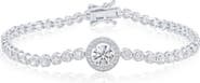 SIMONA Round Cubic Zirconia Halo Tennis Bracelet