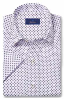 David Donahue Neat Print Short Sleeve Shirt