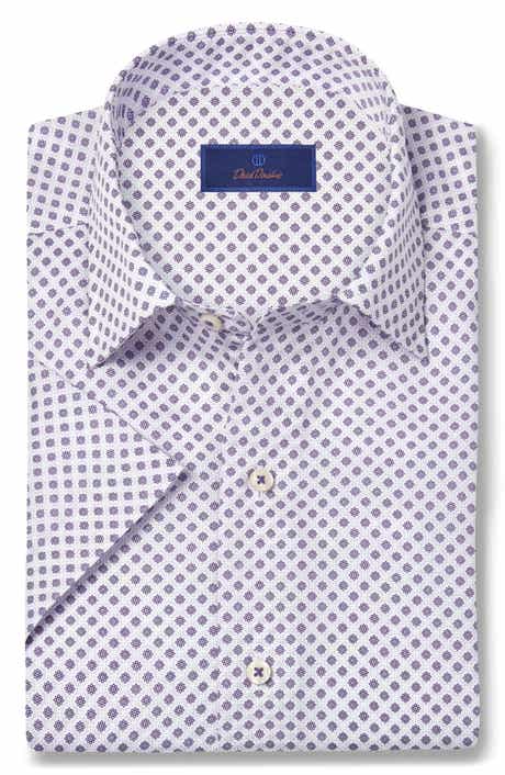 David Donahue Neat Print Short Sleeve Shirt