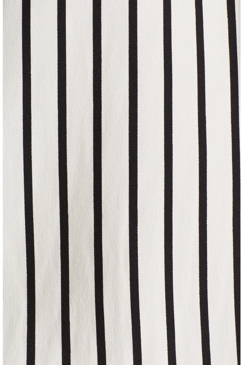 Tie Neck Stripe Silk Blouse (Nordstrom Exclusive), Alternate, color, BLANC/ NOIR CLASSIC STRIPE