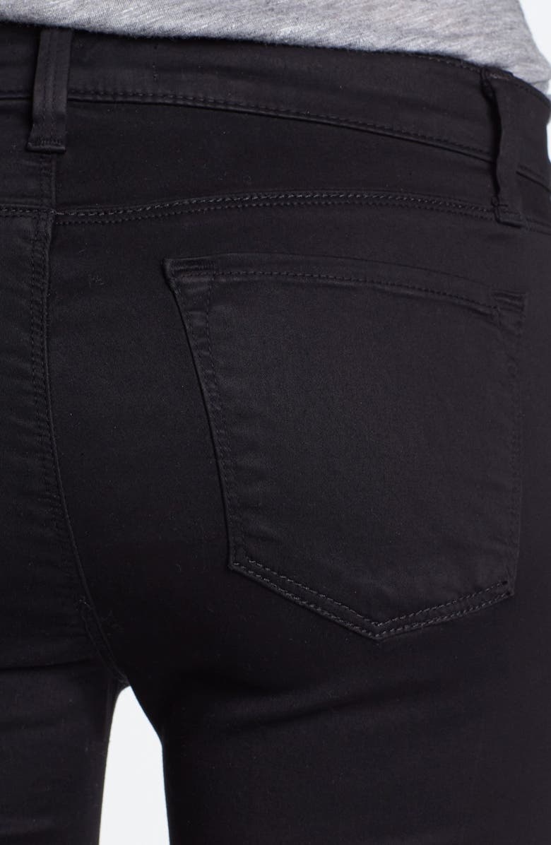 J Brand '485' Mid Rise Super Skinny Jeans, Alternate, color, Black