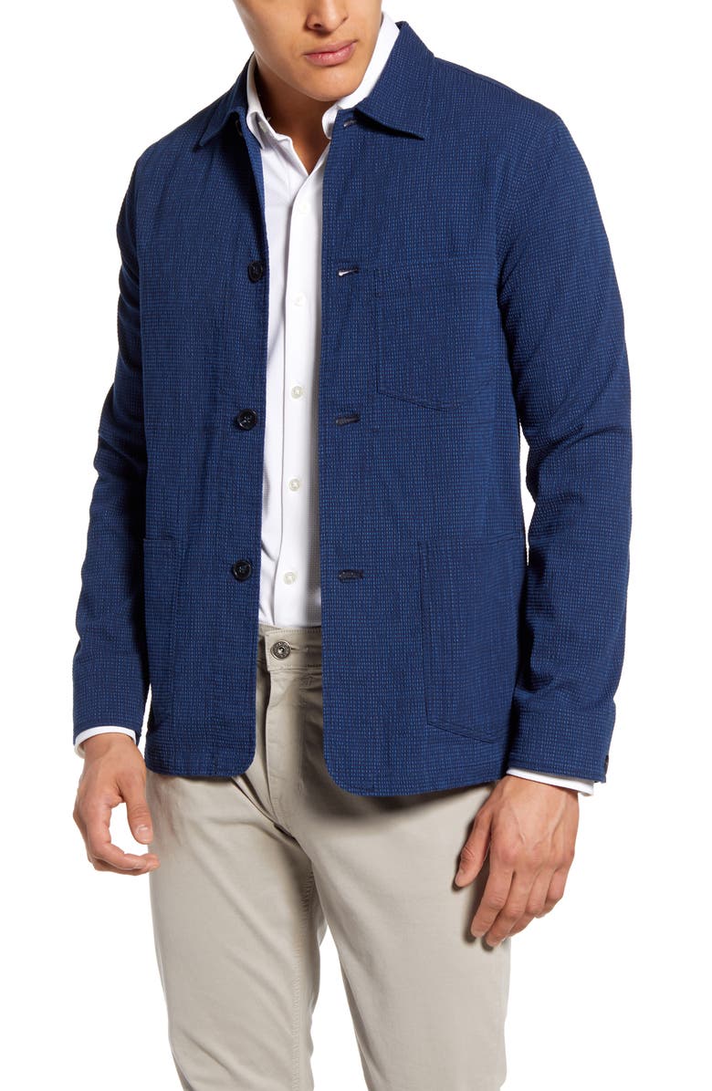 Officine Générale Seersucker Chore Jacket, Main, color, 
