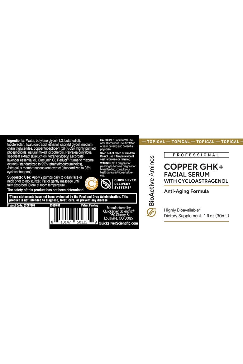 Copper GHK Plus Topical Peptide Facial Serum, Alternate, color, None