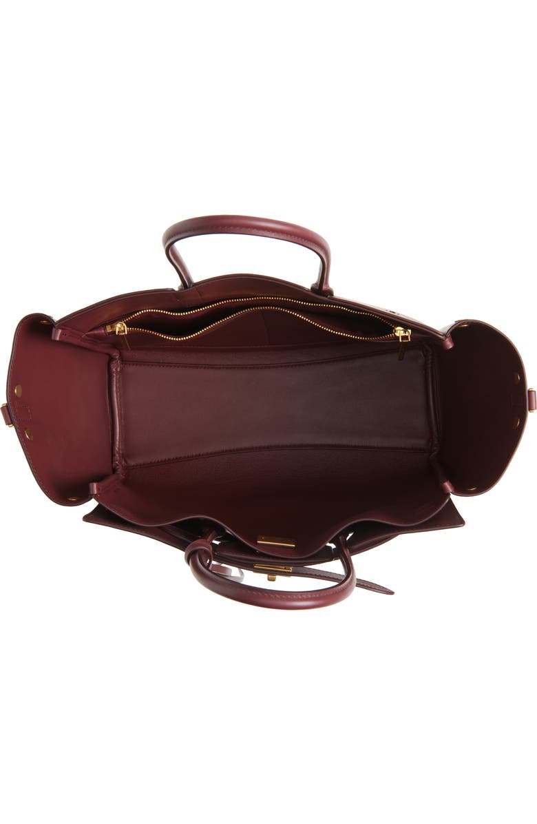 Balenciaga Small Bel Air Leather Tote, Alternate, color, 6034 Dark Burgundy